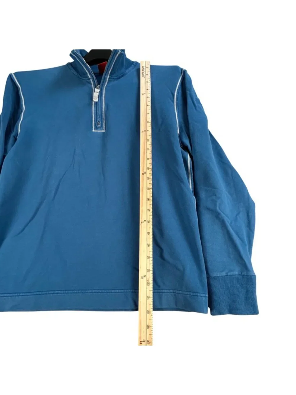 Hugo Boss 1/4 Zip Pullover Mens M Blue Long Sleeve Preppy Casual Contrast Stitch